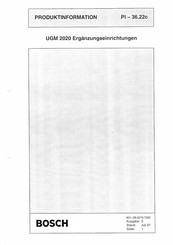 Bosch UGM 2020 Produktinformation