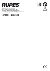 Rupes LHR21III Bedienungsanleitung