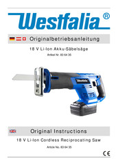 Westfalia 83 64 35 Originalbetriebsanleitung