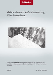 Miele PWM 1108 SmartBiz EL DP TDos Gebrauchs- Und Aufstellanweisung