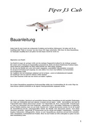 CNC Hager Piper J-3 Cub Bauanleitung