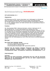 Ziehl MINIPAN RS 1 Betriebsanleitung