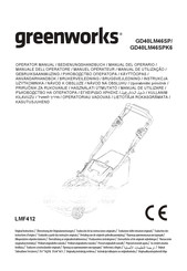 GreenWorks LMF412 Bedienungshandbuch