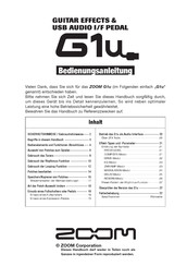 Zoom G1u Bedienungsanleitung