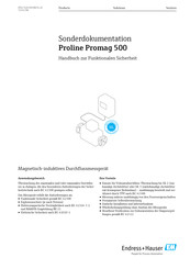 Endress+Hauser Proline Promag 500 Handbuch Zur Funktionalen Sicherheit
