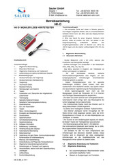 Sauter HK-D Betriebsanleitung