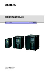 Siemens MICROMASTER 420 Beschreibung Der Funktionen Und Parameterliste