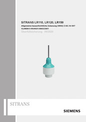 Siemens SITRANS LR150 Bedienungsanleitung