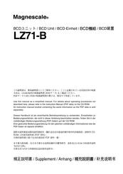 Magnescale LZ71-B Bedienungsanleitung