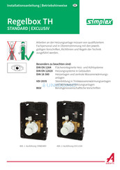 Simplex Regelbox TH STANDARD Installationsanleitung Und Betriebshinweise