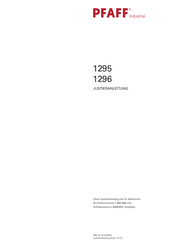Pfaff Industrial 1296 Justieranleitung