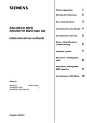 Siemens SINUMERIK 802D Inbetriebnahmehandbuch