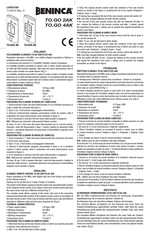 Beninca TO.GO 4AK Kurzanleitung