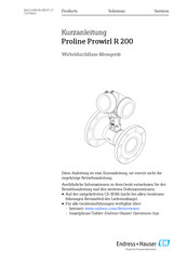 Endress+Hauser Proline Prowirl R 200 FOUNDATION Fieldbus Kurzanleitung