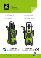 Zipper Maschinen ZI-HDR165 Betriebsanleitung