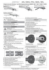 Gemü 480 Ergänzung Der Einbau- Und Montageanleitung