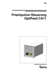 Gema OptiFeed CA11 Betriebsanleitung Und Ersatzteilliste