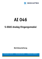SIGMATEK AI 046 Betriebsanleitung