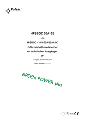 Pulsar Green power plus HPSBOC 20A12E Bedienungsanleitung