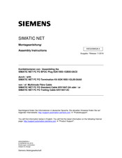 Siemens SIMATIC NET FC FO BFOC Plug Montageanleitung