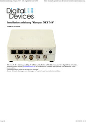 Digital Devices Octopus NET M4 Installationsanleitung