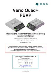 EGO Vario Quad+ PBVP DuoTray Plus Installations- Und Inbetriebnahmeanleitung