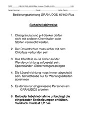 WDT GRANUDOS 45/100 Plus Bedienungsanleitung