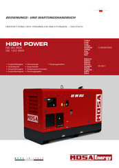 Mosa HIGH POWER GE 120 BSX Bedienungs- Und Wartungshandbuch