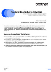 Brother MFC-J5625DW Produkt-Sicherheitshinweise