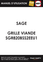 Sage Smart Grill BGR820 Kurzanleitung