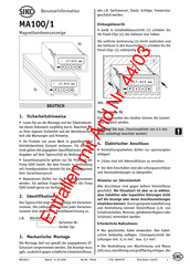 Siko MA 100/1 Benutzerinformation