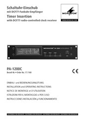 Monacor PA-1200C Einbau- Und Bedienungsanleitung