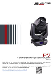 JB-Lighting P7 Sicherheitshinweis