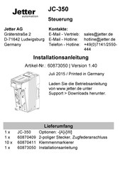 Jetter JC-350 Installationsanleitung