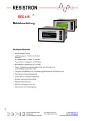 Ropex Resistron RES-415 Betriebsanleitung