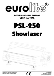 EuroLite PSL-250 Showlaser Bedienungsanleitung
