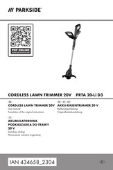 Parkside PRTA 20-Li D3 Bedienungsanleitung