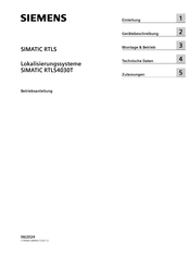 Siemens SIMATIC RTLS4030T Betriebsanleitung