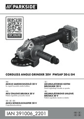 Parkside PWSAP 20-Li D4 Originalbetriebsanleitung