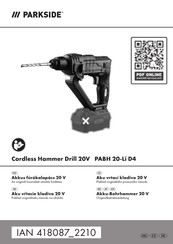 Parkside PABH 20-Li D4 Originalbetriebsanleitung