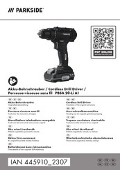 Parkside PBSA 20-Li A1 Originalbetriebsanleitung