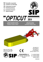 SIP OPTICUT 260 A Betriebsanleitung