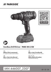 Parkside PABS 20-Li G8 Originalbetriebsanleitung