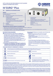 HAGER WERKEN hf SURG Plus Gebrauchsanweisung