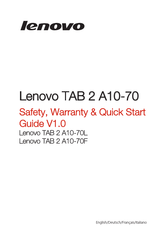 Lenovo TAB 2 A10-70 Schnellstart