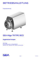 GEA TP 2050 Betriebsanleitung