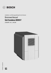 Bosch UC8000F 500 Installations- Und Wartungsanleitung Für Den Fachmann