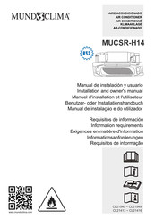 Mundoclima MUCSR-H14 Benutzer- Oder Installationshandbuch