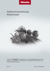 Miele K 7767 Serie Gebrauchsanweisung