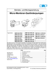 KNF NMP 850 KTDC-BI Betriebs- Und Montageanleitung